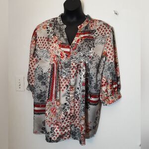 Denim 24/7 silky button down blouse